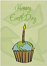 Earth Day Cupcake Card A3044KW-X