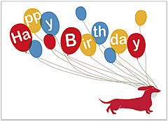 Dachshund Party Birthday Card A5026D-Y