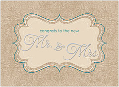 Congratulations and best wishes for a wonderful life together. Mr. & Mrs. Congratulations Card A5056U-X
