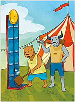 Bull & Bear Greeting Card A6030U-Y