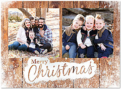 Snowy Christmas Foil Photo Card D7201U-4A