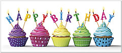 Bright Cupcakes Birthday Card A7024L-Y