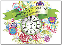 Spring Forward Clock Card D8075D-Y