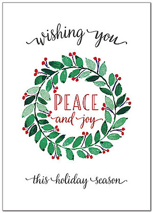 Peace and Joy Holiday Card | Bulk Business Holiday Cards | Posty Cards
