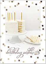 Elegant Cake Birthday Card A8004G-W