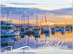 Marina Sunrise Birthday Card A8025U-Y