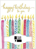 Decorative Candles Die Cut Birthday Card A8029U-W