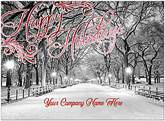 Snowy Walk Name Card D8229U-4A