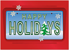 Holiday License Plate Greeting Card 9556U-AA