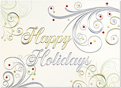 Elegant Swirls Holiday Card H9147G-4A