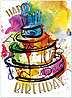 Colorful Cake Birthday Card A2255G-W