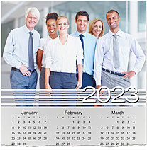 Grey Stripes Photo Calendar Card D2379U-4A