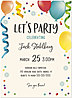 Balloons & Streamers Invitation D2760U-V