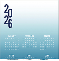 Shades of Blue Logo Calendar Card D3306U-4A