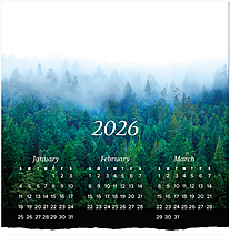 Misty Evergreens Logo Top Calendar Card D3308U-4A