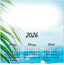 Sparkling Waters Logo Top Calendar Card D3309U-4A