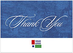 Blue Solid Logo Thank You Card D106D-V