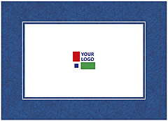 Blue Border Logo Notecard D111D-V