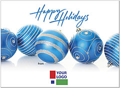 Blue Ornaments Logo Card D2212U-4B