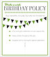 Pennant Policy Birthday Card A8038L-Y