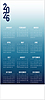 Shades of Blue Logo Calendar Card D3306U-4A